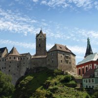 a castle and a church