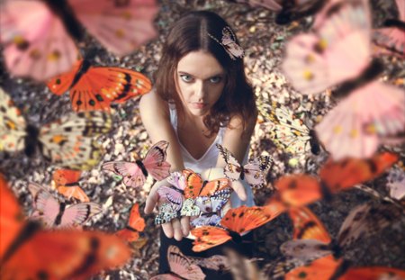 Forgiveness - butterfly, forgiveness, woman, butterflies