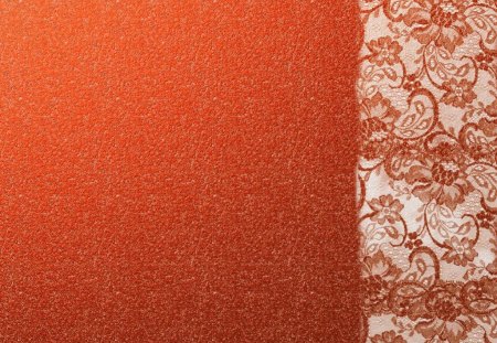 metallic orange LACE - background, lace, orange, wallpaper, metallic, shiny, border