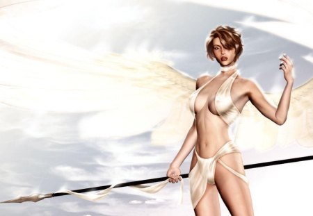 Warrior Angel - woman, lady, angel, female, girl, warrior, fantasy