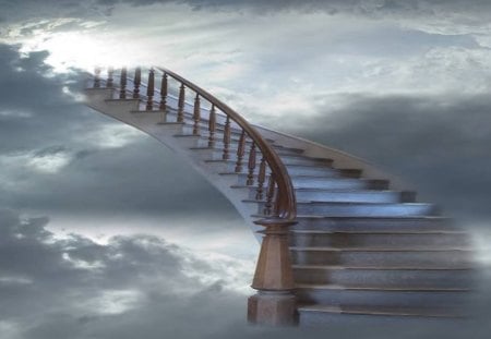 Goodbye Is Only Temporary - heaven, stairs, photography, sky