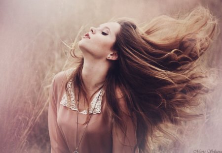 Breath - lady, pretty, hair, model