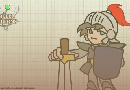 Male Warrior - rogue, anime, puzzle, paper dungeons, rpg