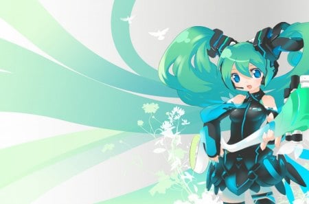 vocaloid - hatsune miku, guitar, music, anime, manga