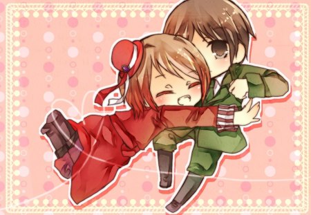 Romania and Bulgaria - hat, warm, romania, love, yaoi, red, green, cute, adorable, hetalia, couple, bulgaria