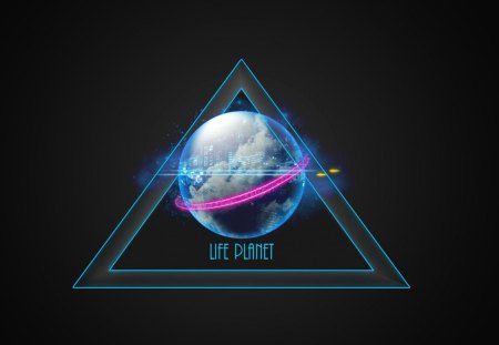 LIFE PLANET - star, people, blue, planet, photoshop, dark, black, world, universe, cloud