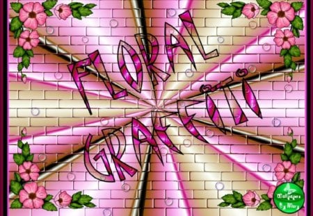 Floral Graffiti - graffiti, flowers, floral, pink