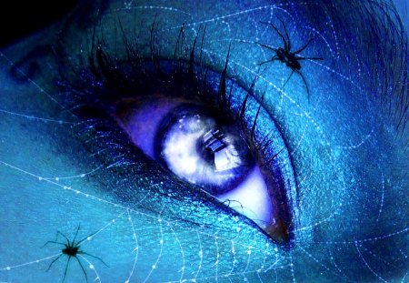 A Dark View - woman, dark, spider, goth, fantasy, emo