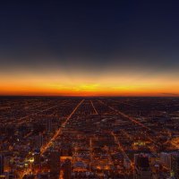 Chicago Skyline at Sunset