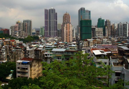 Macau china - architecture, china, houses, skyscrapers