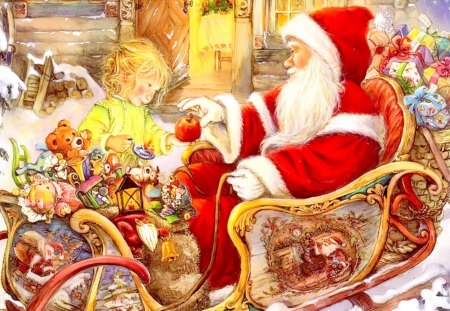 Santa Claus delivers gifts - delivers, santa, claus, gifts