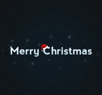 Merry Christmas with black background