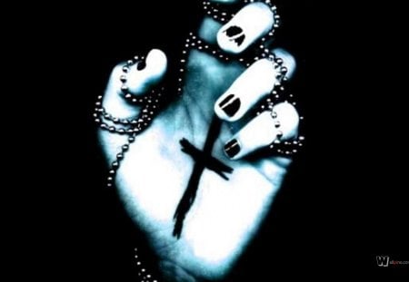 Gothic hand chain - nails, gothic, chain, hand