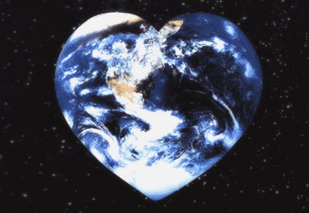 Love on Earth - heart abstract, love, universe love, heart earth