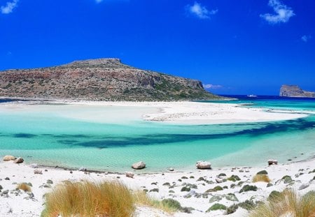 balos beach on gramvousa crete - rock, beach, point, white sand