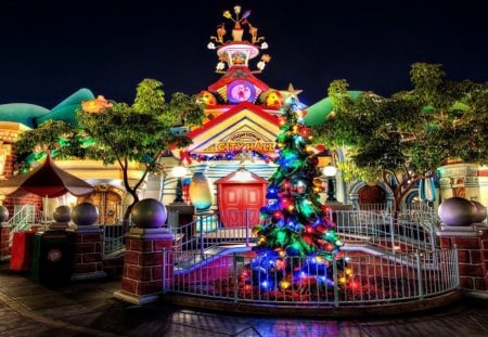 disneyland - toons, disneyland, lights, christmas