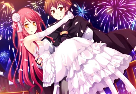 Witch's Garden - cg, game, girl, night, long hair, couple, love