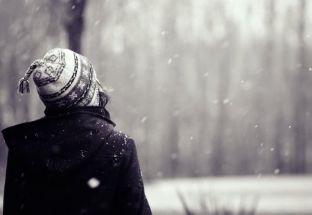 Winter girl - nice, cottage, trees, peaceful, shine, creek, calm, painting, pretty, reflection, calmness, cold, river, orange, golden, house, bridge, rays, sunlight, girl, light, winter, smoke, wooden, lovely, serenity, glow, village, snow, beautiful