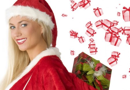 Christmas and New Year Blonde Maiden - year, blonde, christmas, new, maiden