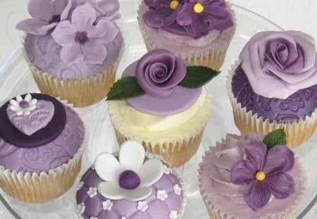 beautiful cookies - muffins, beautiful cookies, blossoms, purple