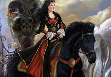 Fantasy Woman - fantasy, horse, woman, beautiful