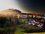 morning arriving on a village