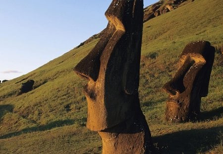 moai statues on easter island chile