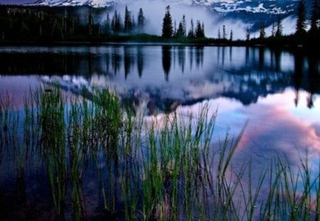 Amazing Blue - sky, lake, mountain, paradise