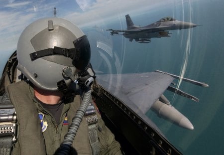 F-16 Fighting Falcon pilot - pilot, falcon, fighting, f16