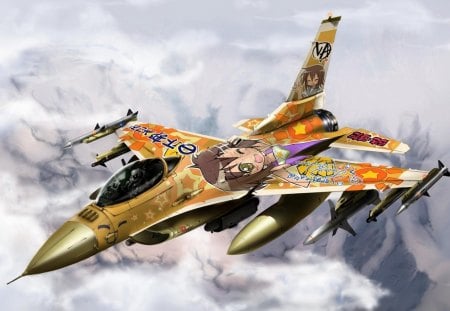 lucky star, f-16, anime - anime, lucky, star, f16