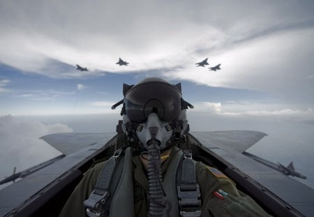 airplane, clouds, pilot - pilot, sky, airplane, clouds