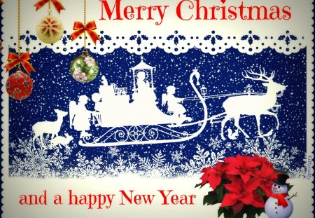 â™¥     .*.*.*.Merry Christmas.*.*.*.     â™¥ - xmas, collage, angel, bunny, reindeer, sleigh, snowman, snowflakes, bird, christmas, christmas star, happy new year, christmas balls, abstract, merry christmas, snow, poinsettia, sledge