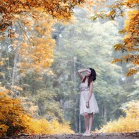 Beautiful Girl in the Forest