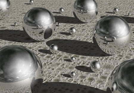 Chrome balls - balls, digital, chrome, 3d