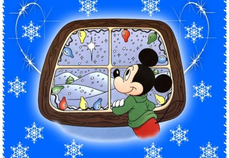 mickey mouse - mickey, christmas, blue, 3d