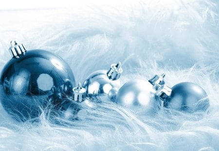 blue christmas - white, pretty, blue, bulbs