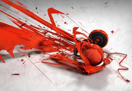 Whoops I Did It Again - headphones, cant think of a fourth, splat, orange