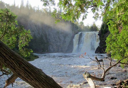 High Falls at Tettegouche - nature, mountain, waterfall, river