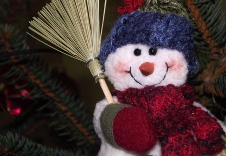 Cute snowman - snowman, new year, snow, holiday, christmas