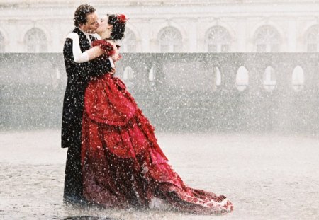 à¹‘â™¥à¹‘ Romantic Snow à¹‘â™¥à¹‘ - elegance, love, fashion, winter, elegant, black, entertainment, nature, white, kiss, forever, romantic, red, snow