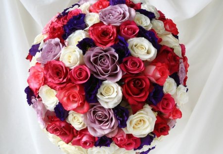 * Colorful bouquet * - roses, magic, colorful, bouquet, white, purple, beautiful, red, flowers, colors