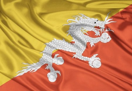 Kingdom of Bhutan - symbol, kingdom of bhutan, country, texture, flag