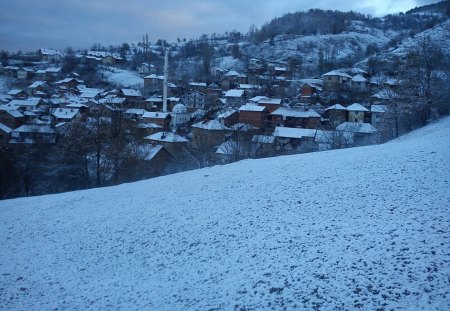 Village in the snow - kosovo, srbija, serbia, snow, vilage