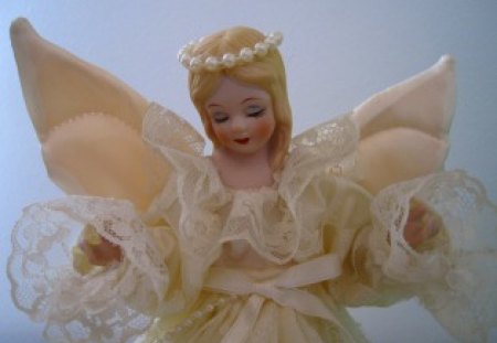 My angel - white, pearls, wings, dress, angel