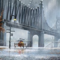 Bridge in rain