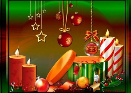 Christmas Fun 1280x1024 - christmas, gifts, ornaments, candles, holidays, stars