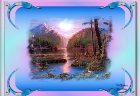 Nature Pastels 1600x1200 - lakes, mountains, pastels, nature