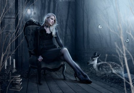 The Portal to the Fairy Tales - fairy, fantasy, deer, dark