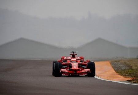 ferrari on road - f1, road, red, ferrari