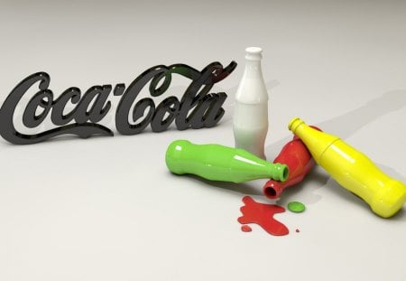 COCA-COLA IN COLORS - coke, soft drink, colors, liquid, carbonated